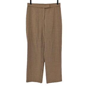 Vtg SAG HARBOR Pants Womens Sz 8P Stretch Houndstooth Black Tan Wide Leg Trouser